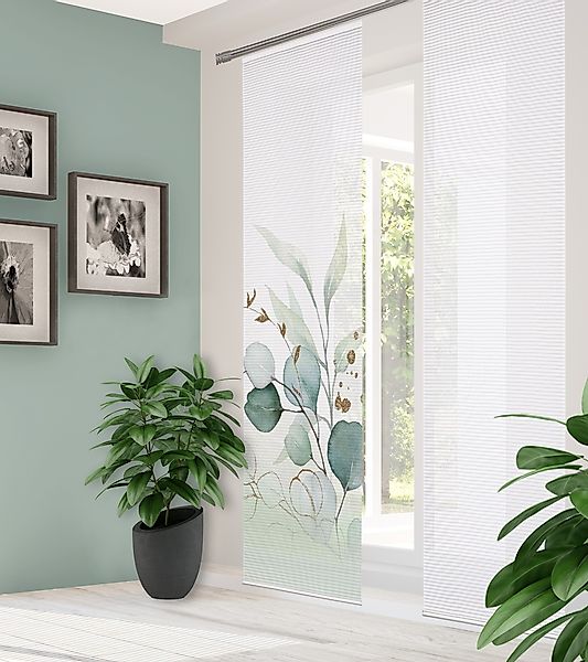 HOME in green Schiebegardine "ABANIO" Paneelwagen 1 Stk. tlg. DIGITALBEDRUC günstig online kaufen