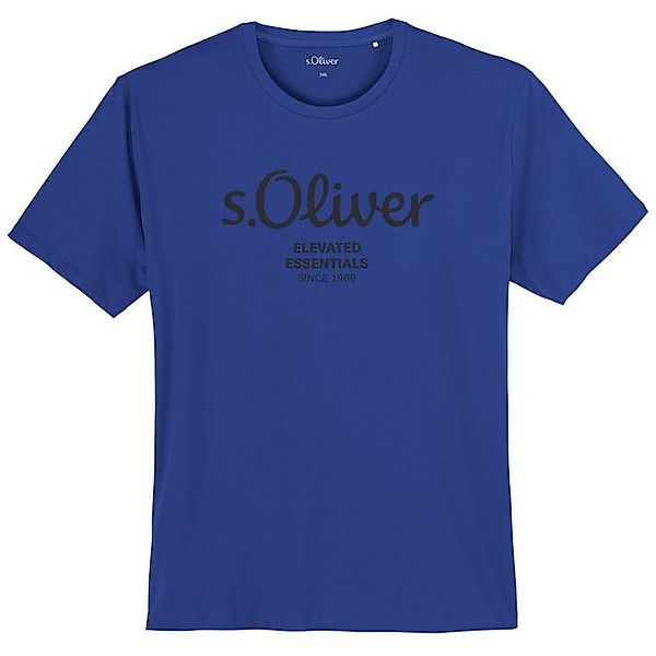 s.Oliver Rundhalsshirt Große Größe Herren T-Shirt royalblau Logoprint s.Oli günstig online kaufen