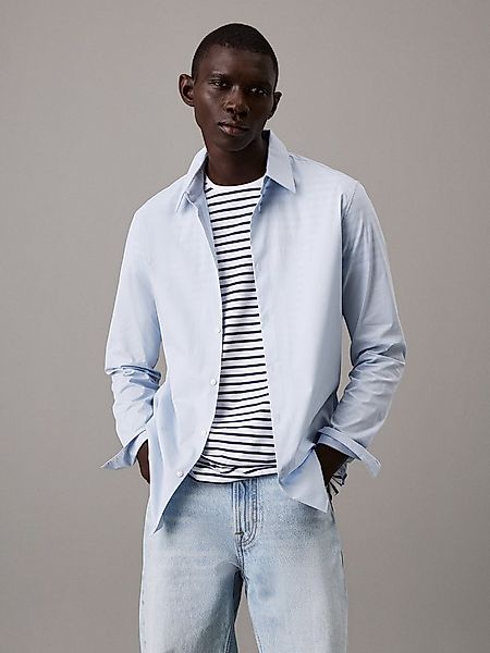 Calvin Klein Langarmhemd slim fit, in Unifarbe günstig online kaufen