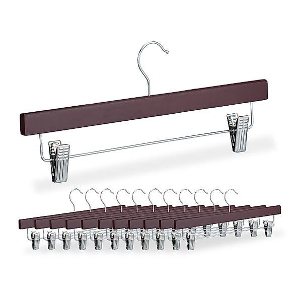 relaxdays Kleiderbügel 12er Set Hosenbügel Holz, günstig online kaufen