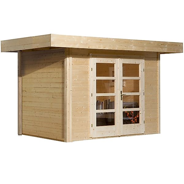 Weka Holz-Gartenhaus Designhaus 126 Plus Flachdach Unbehandelt 284 cm günstig online kaufen