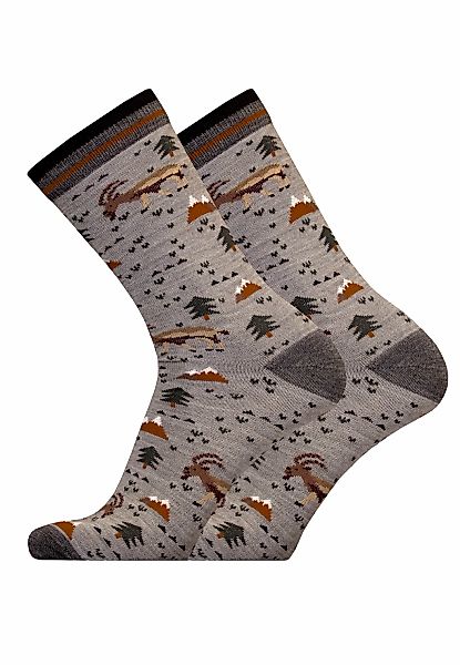 UphillSport Socken "IBEX 2er Pack" 2 Stk. tlg. mit winterlichen Motiven günstig online kaufen
