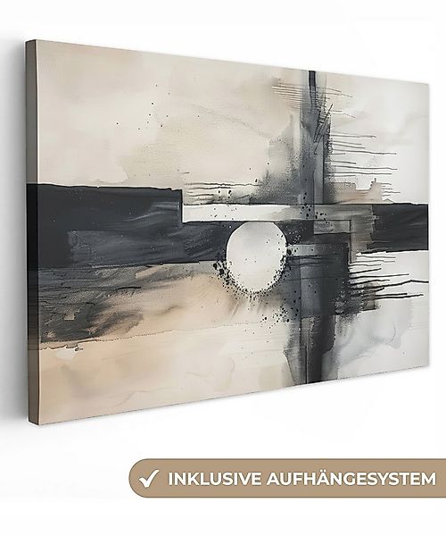 OneMillionCanvasses® Leinwandbild Abstrakt - Schwarz und Weiß - Farbe - Mod günstig online kaufen