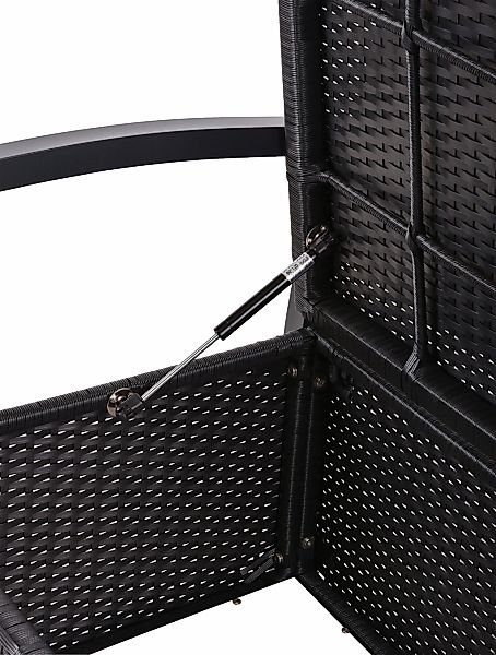 Garden Pleasure Parkbank Ferrara mit Ablagefach 117 cm x 86 cm x 58 cm Schw günstig online kaufen