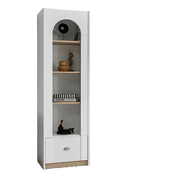 Xlmoebel Glasvitrine Elegantes Möbel-Set: Moderne weiße Kommode und Bücherr günstig online kaufen
