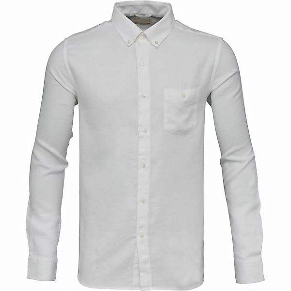 Hemd - Small Checked Weaved Garment Dyed Shirt - Bright White günstig online kaufen