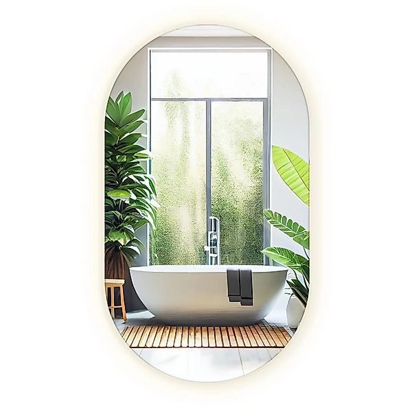 Tulup LED Spiegel Ovaler Spiegel Mit Beleuchtung 46 cm x 80 cm Eleganter LE günstig online kaufen