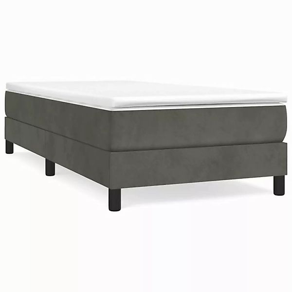 furnicato Bett Boxspringbett mit Matratze Dunkelgrau 100x200 cm Samt (1-tlg günstig online kaufen