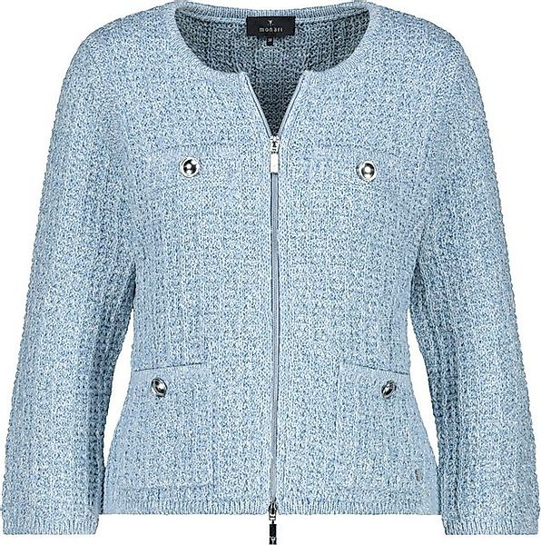 Monari Outdoorjacke Tweed-Strickjacke spring water günstig online kaufen