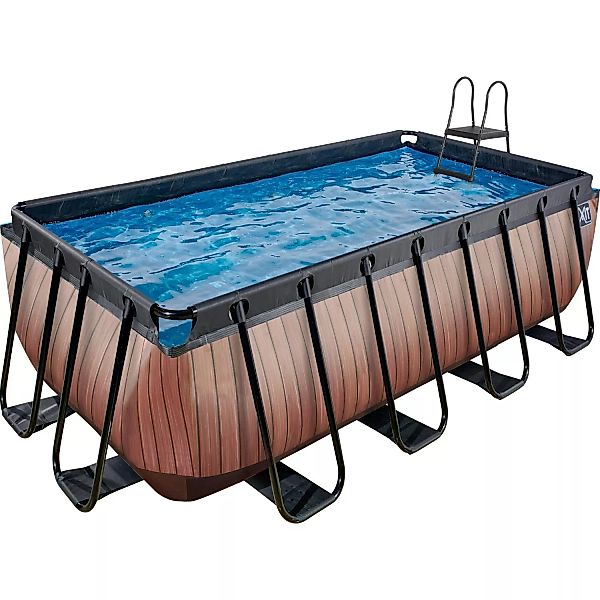 EXIT Wood Pool Braun 400 x 200 x 122 cm m. Filterpumpe günstig online kaufen