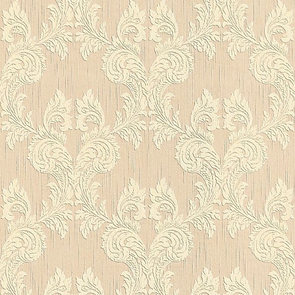 PROFHOME 956302-GU Textiloptik Tapete Barock Matt Beige Gelb 0,53 m x 10,05 günstig online kaufen