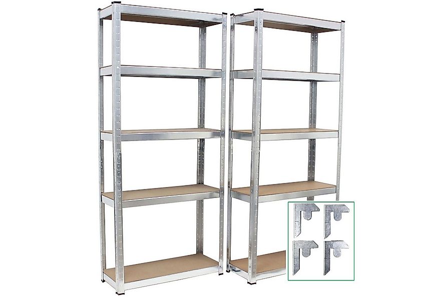 TRUTZHOLM Steckregal Schwerlastregal 170x75x30 cm 2er Set Steckregal Lagerr günstig online kaufen