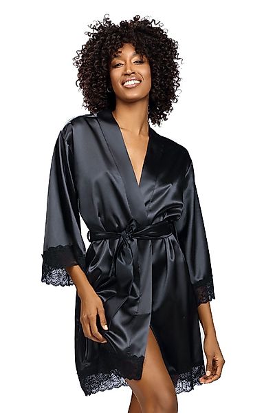 DKaren Morgenmantel Damen Satin Morgenmantel Kimono günstig online kaufen