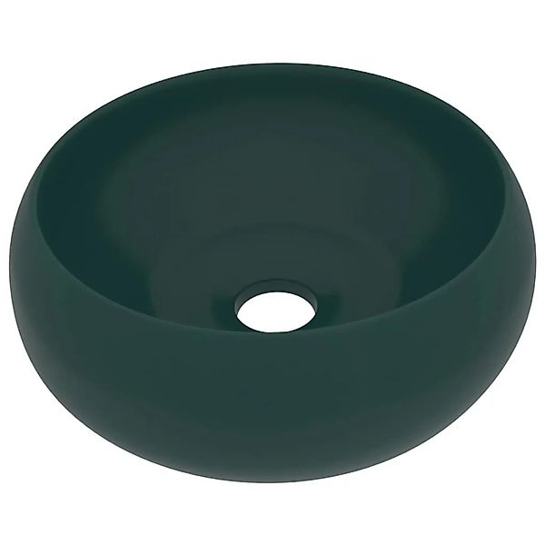 vidaXL Luxuriöses Waschbecken Rund Matt Dunkelgrün 40x15 cm Keramik 147003 günstig online kaufen