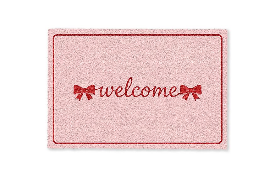 MuchoWow Fußmatte Willkommen - Schleife - Rosa, Rechteckig, innen Schmutzfa günstig online kaufen