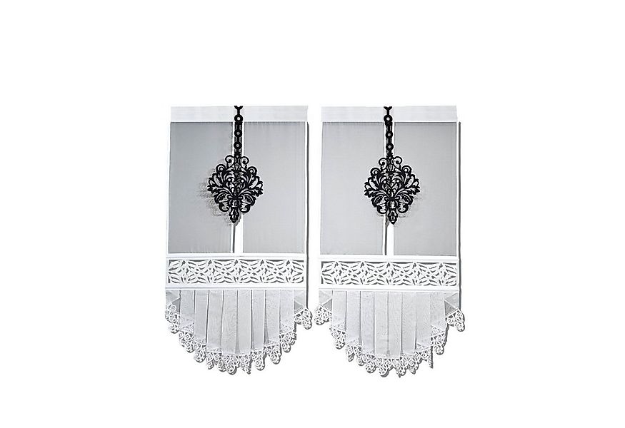 Gardinen by Justyna Scheibengardine 2er Gerade Panel Set mit Gipüre (4 St), günstig online kaufen