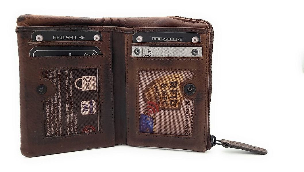 JOCKEY CLUB Mini Geldbörse echt Leder Portemonnaie mit RFID Schutz, gewachs günstig online kaufen