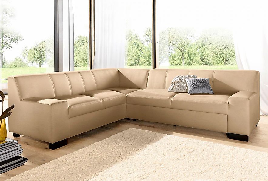 DOMO collection Ecksofa "Norma Top, elegant und modern, flache Armlehnen, L günstig online kaufen