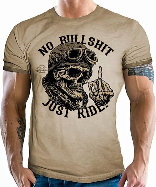 GASOLINE BANDIT® T-Shirt für Biker, Racer in Washed Used Look: Just Ride günstig online kaufen