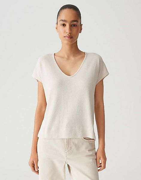 OPUS Kurzarmshirt SIRUKUS Boxy Fit in Feinstrick Optik günstig online kaufen