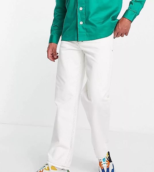 COLLUSION – x014 – Dad-Jeans im Baggy-Stil mit Kontrastnaht in Weiß günstig online kaufen
