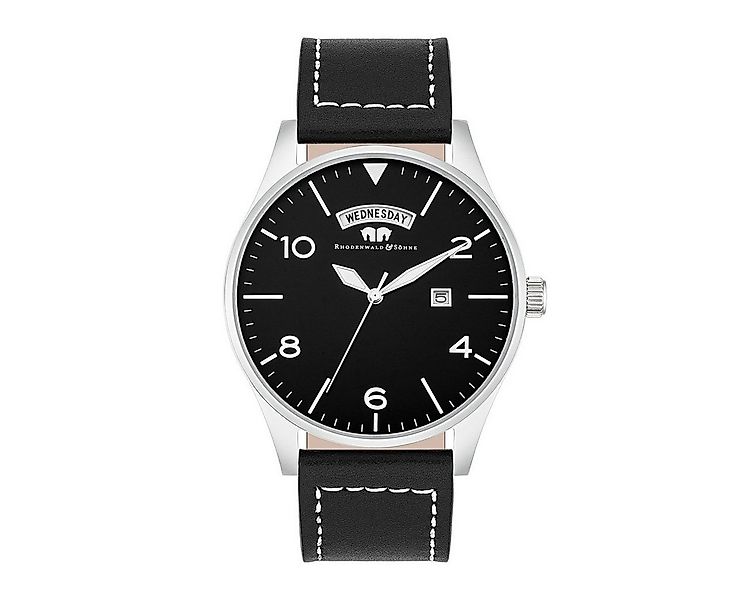 Rhodenwald & Söhne Quarzuhr Vintage schwarz, Armband aus Echtleder günstig online kaufen