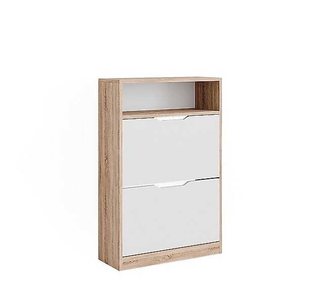 Vicco Schuhkipper Luca, Weiß/Sonoma/Sonoma, 59 x 89.5 cm mit 2 Fächern günstig online kaufen
