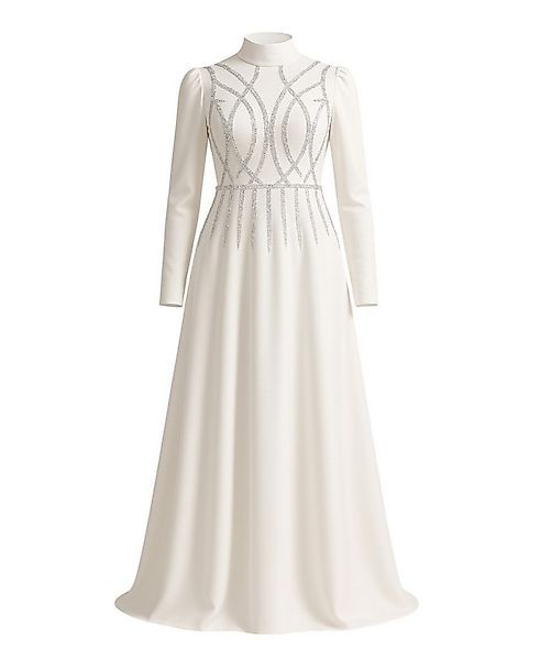 fashionshowcase Satinkleid Maxikleid in Satinoptik mit Schmucksteinbesatz - günstig online kaufen