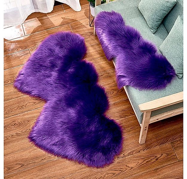 BTTO TEPP Hochflor-Teppich Hochflor Fellteppich,Herz Teppich,Weicher Flausc günstig online kaufen