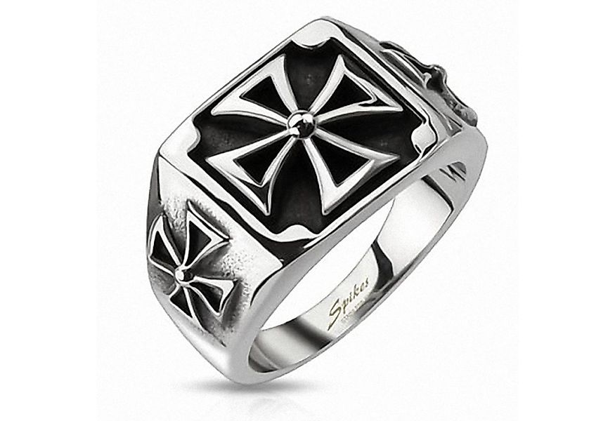 Taffstyle Fingerring Herren Ring Edelstahl Triple Cross, Herren Edelstahl M günstig online kaufen