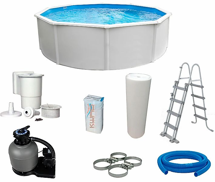 KWAD "Steely Deluxe Heat inkl. Solarabdeckplane" Höhe: 120 cm, mit Sandfilt günstig online kaufen