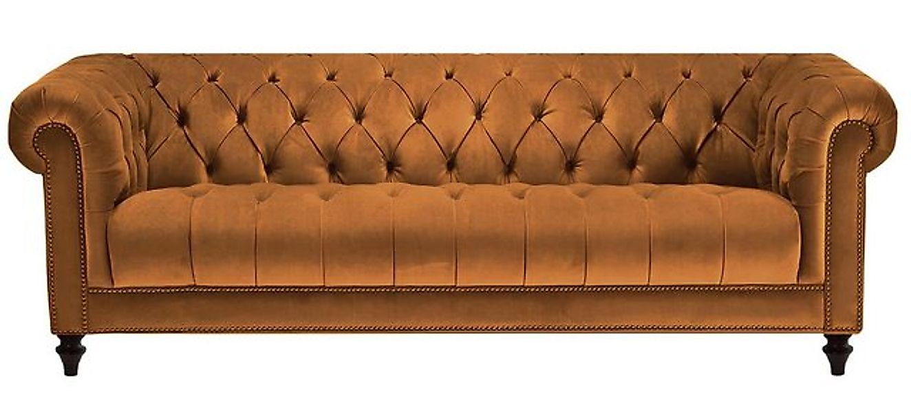 Xlmoebel Sofa Chesterfield Original Samt Drei-Sitzer Stoff Design Sofa Pols günstig online kaufen