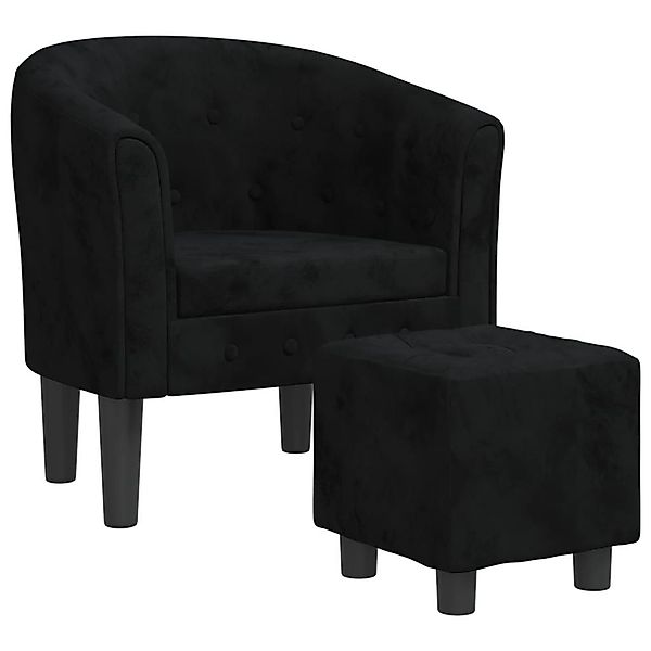 vidaXL Sessel Clubsessel mit Fußhocker Schwarz günstig online kaufen