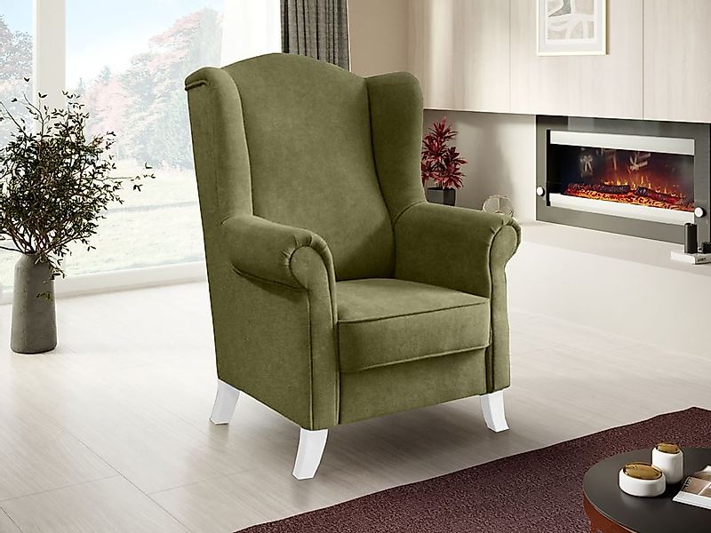 Beautysofa Ohrensessel LEONARDO Sessel Wohnzimmersessel, Fernsehsessel günstig online kaufen