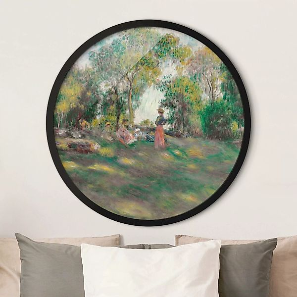 Rundes Gerahmtes Bild Auguste Renoir - Landschaft mit Figuren günstig online kaufen