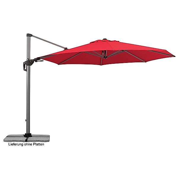 Schneider Ampelschirm Bermuda Ø 350 cm Rot mit Kurbelmechanik günstig online kaufen