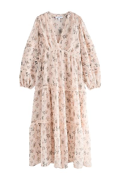 Next Midikleid Midi-Stufenkleid mit transparenter Spitze günstig online kaufen