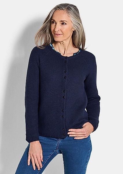 GOLDNER Strickjacke Cardigan aus Baumwolle, Rundhals Feinstrickjacke in raf günstig online kaufen