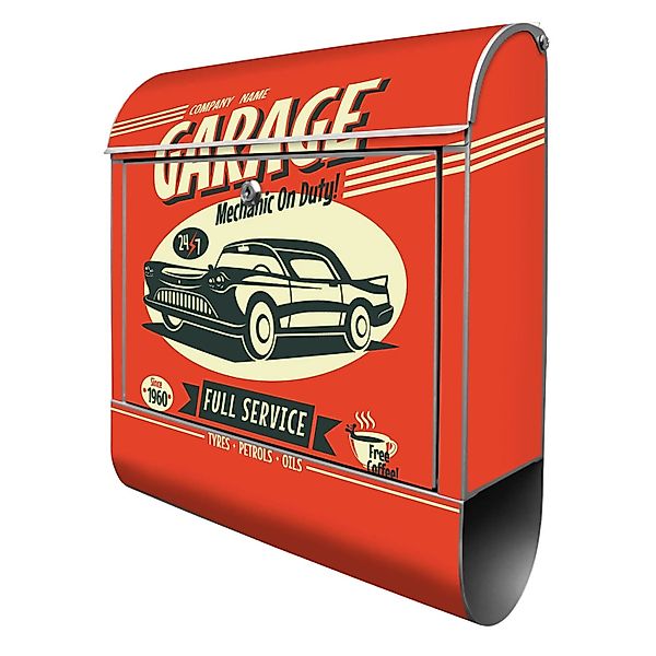 Banjado Design Briefkasten Silber Pulverbeschichtet 39x47x14cm 2 Schlüssel günstig online kaufen