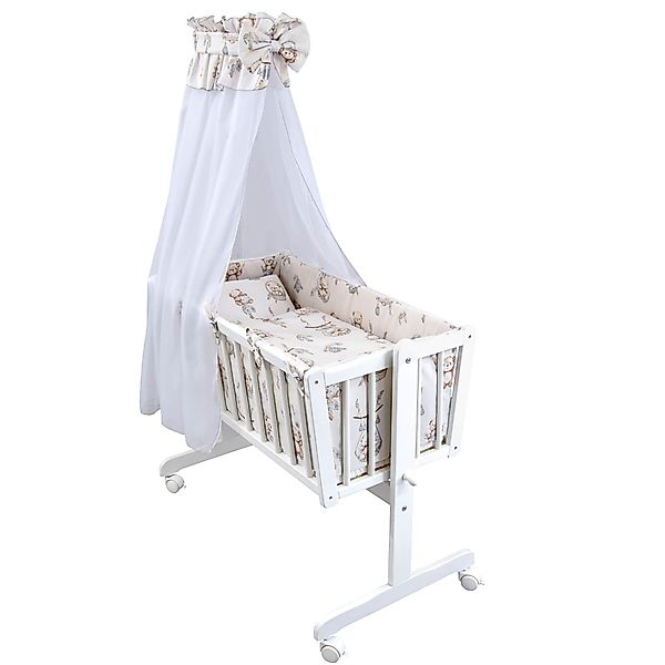 Baby-Delux Stubenbett Babywiege Komplettset, Schaukelwiege Weiß günstig online kaufen