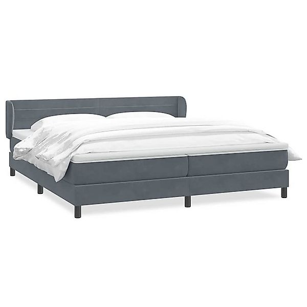 vidaXL Boxspringbett, Boxspringbett mit Matratzen Dunkelgrau 200x210 cm Sam günstig online kaufen