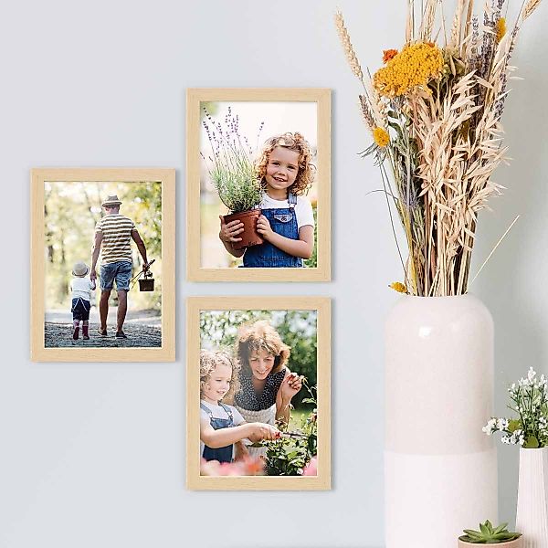 PHOTOLINI Bilderrahmen 3er Set, stabiles MDF-Holz, mit Acrylglas, extra Zub günstig online kaufen