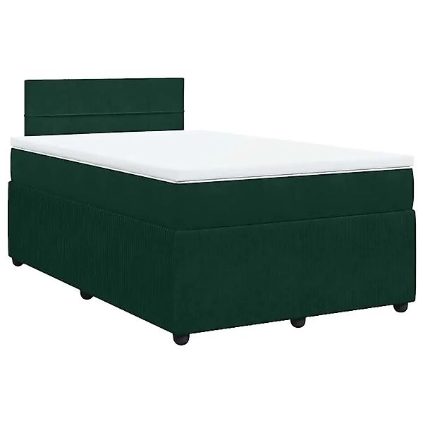 vidaXL Boxspringbett mit Matratze Dunkelgrün 120x190 cm Samt 3289989 günstig online kaufen
