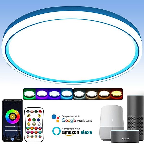 MUPOO LED Pendelleuchte LED Deckenleuchte RGB günstig online kaufen