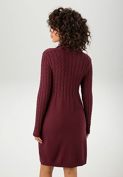 Aniston CASUAL Strickkleid mit Zopfmuster im Oberteil und den langen Ärmeln günstig online kaufen