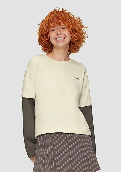 QS Langarmshirt T-Shirt Two-Layer-Longsleeve mit Print günstig online kaufen