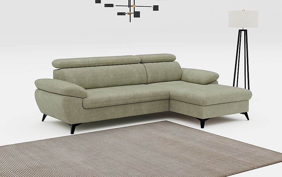 COTTA Ecksofa Hudson L-Form, mit Kopfteilverstellung, günstig online kaufen