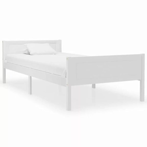 furnicato Bett Massivholzbett Kiefer Weiß 100x200 cm günstig online kaufen