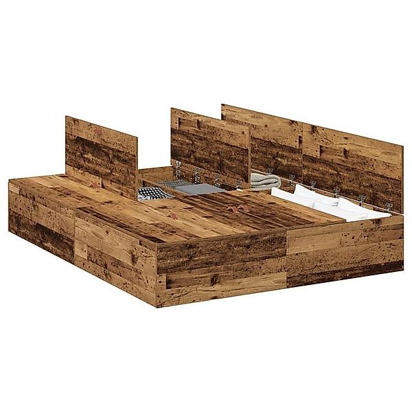 vidaXL Bett Bettgestell mit Stauraum Altholz 135x190 cm (1-tlg) günstig online kaufen
