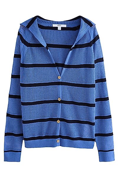 Next Strickjacke Leichte Kapuzen-Strickjacke mit Meshmuster günstig online kaufen